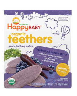 Happy Baby Teethers Teething Wafers Blueberry & Purple Carrot (6x1.7